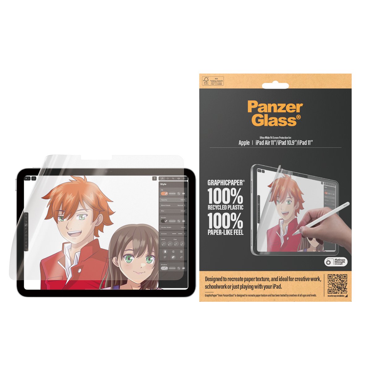 Panzerglass ® Graphicpaper® Screen Protector Ipad Air 11'' (2024-2026) Ipad 11'' (2025-2026) Ipad 10.9'' (2022) Ultra-Wide Fit Protector De Pantalla Emulando Al Papel Apple 1 Pieza(S)