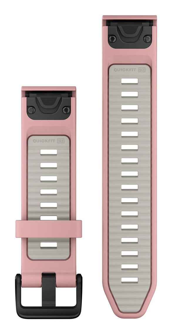 Garmin Ersatzarmband Quickfit 20mm Silikon Dust Rose Nebelgrau