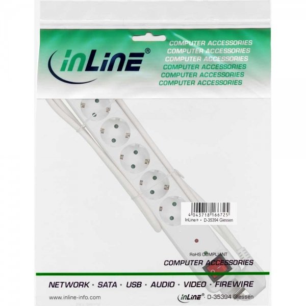 EAN 4043718188284 - InLine 4043718188284 base múltiple 1,5 m 6 salidas AC Interior Blanco imagen 2