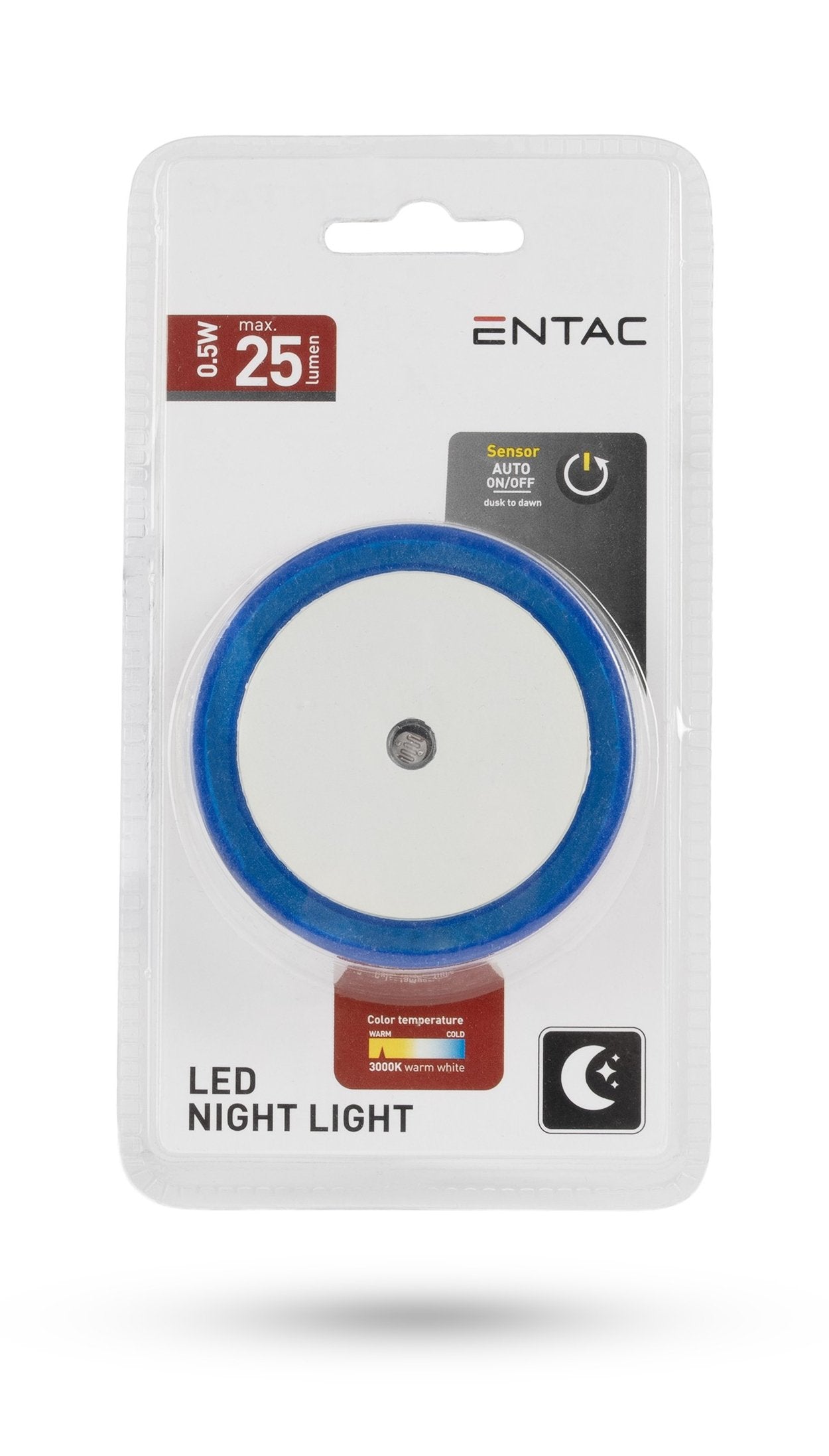 Entac Nachtlicht 0.5w Kreis Cw Blue Dämmerungssensor