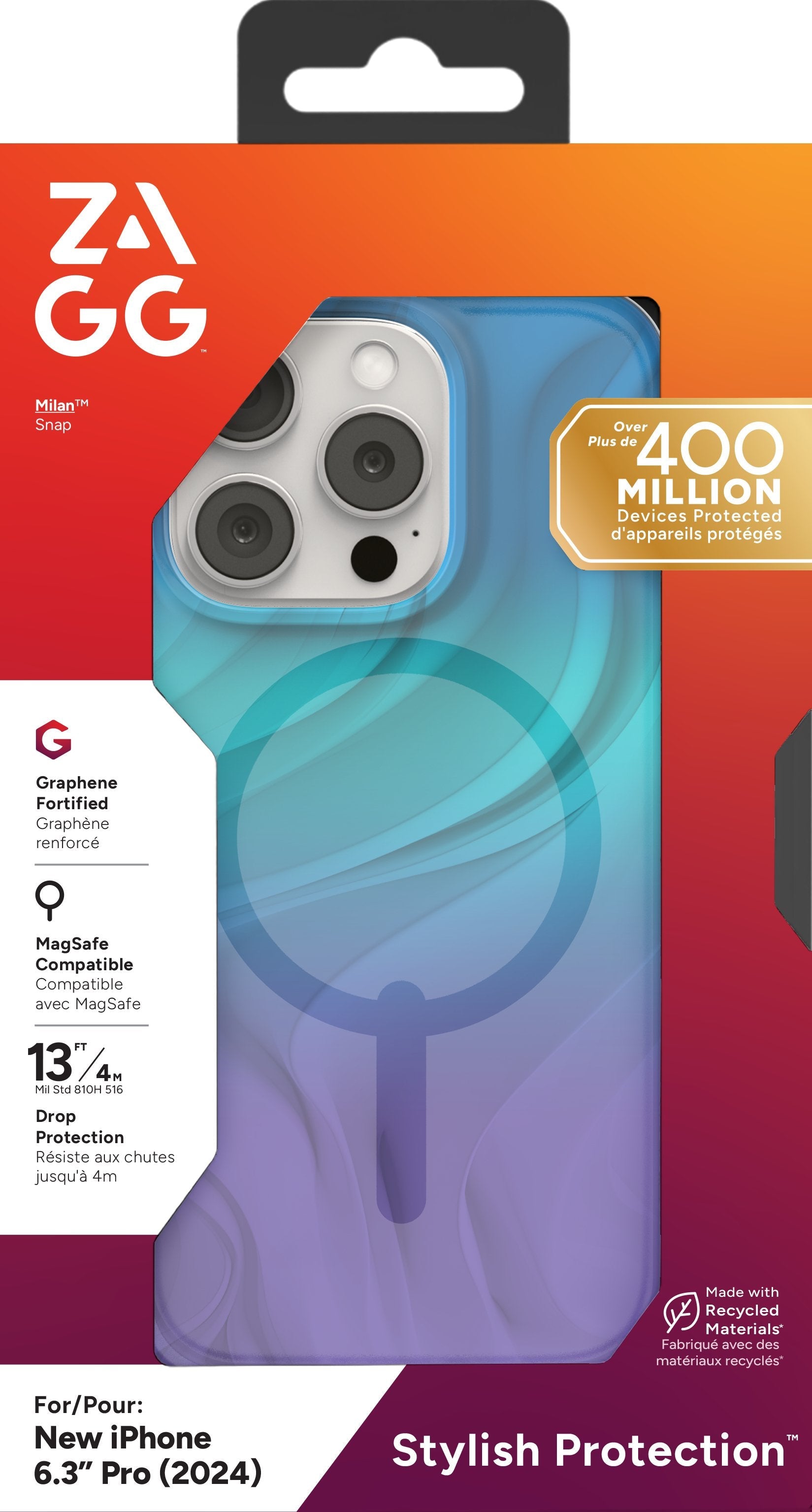 Zagg Case Para Apple Iphone 16 Pro Milan Snap Aurora