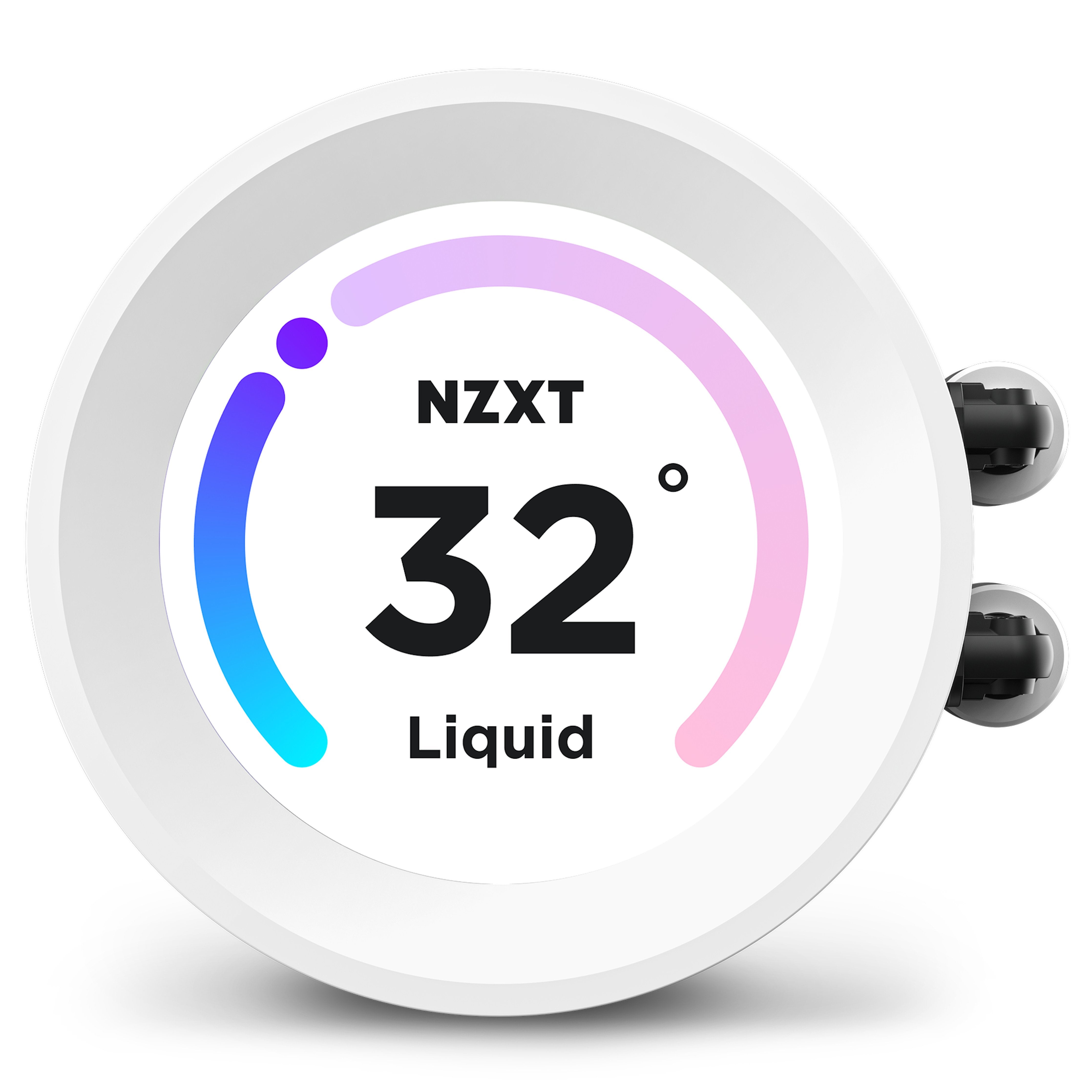 Refrigerador Liquido Cpu Nzxt Kraken Elite 240 2x120 Blanco Rgb Per Disp Lcd Plus