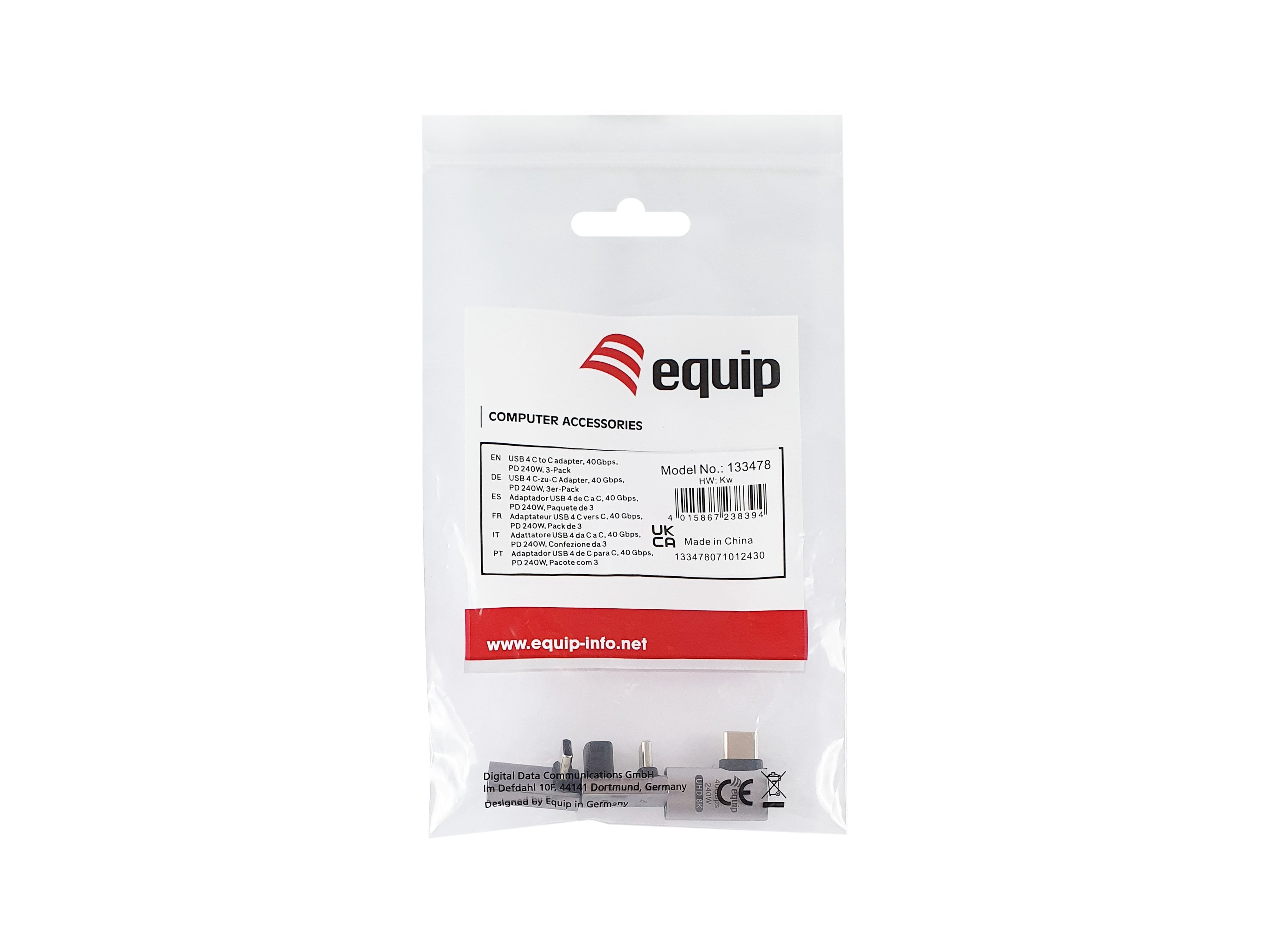Equip Adaptador Usb 4.0 -> Usb-C 40gbps, 240w Pd, 3er-Pack Gr