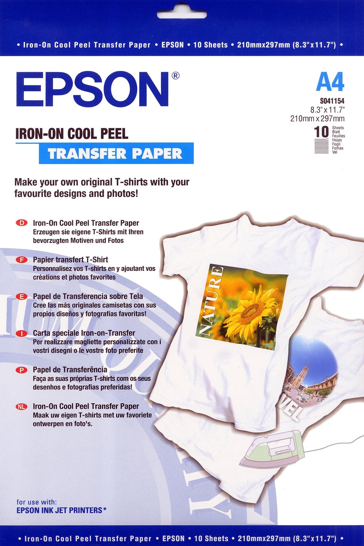 EAN 0010343814400 - Epson C13S041154 papel transfer para tejido imagen 1