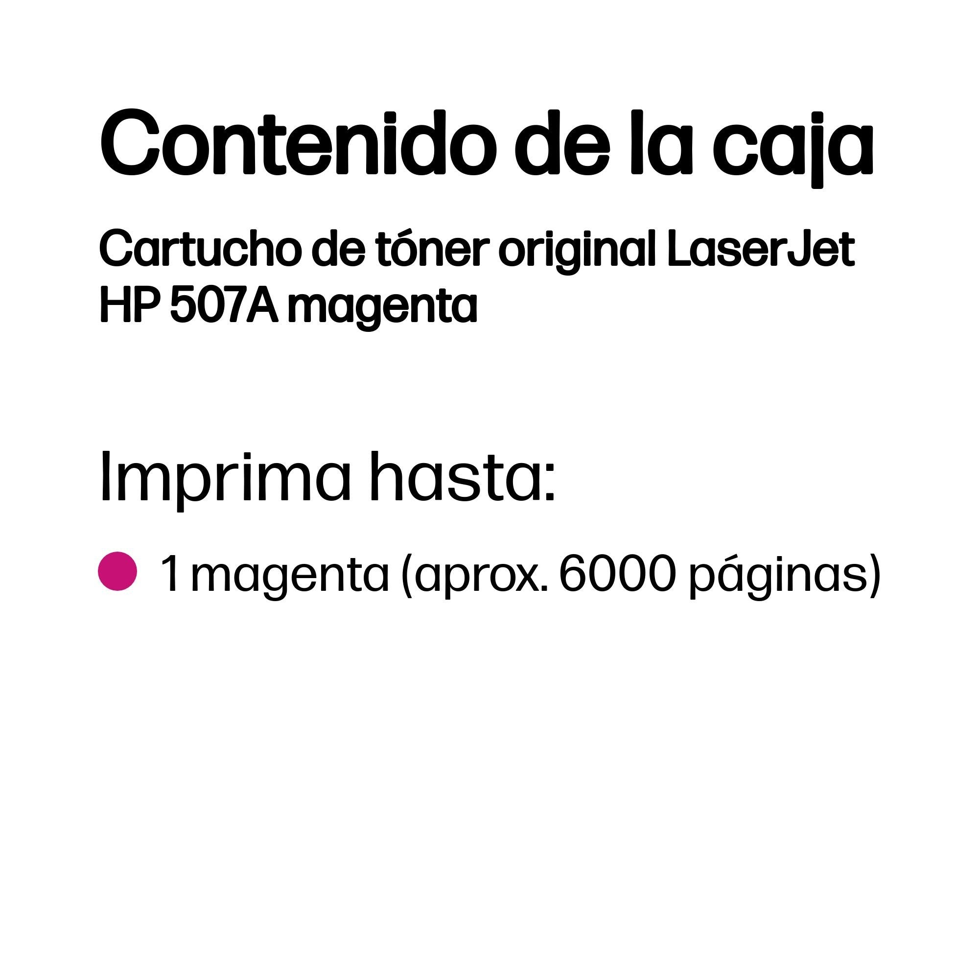 EAN 0884962554593 - HP 507A Magenta Original LaserJet Toner Cartridge cartucho de tóner 1 pieza(s) imagen 3