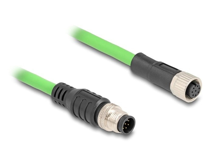 Delock 80402 Cable M12 Codificado A 8 Pin Macho A Hembra Pur (Tpu) 2 M