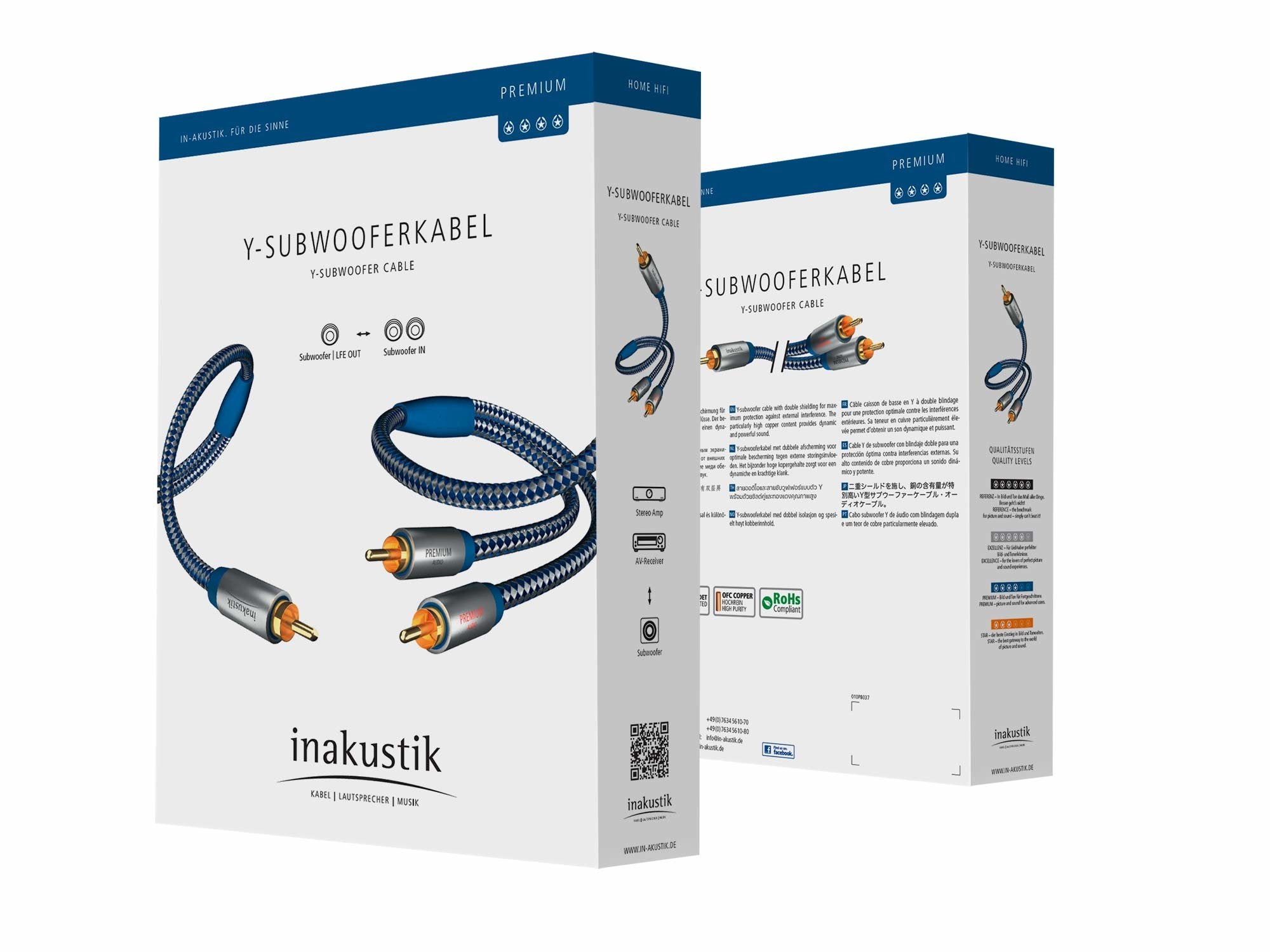 Inakustik 0040805 Cable De Audio 5 M Rca 2 X Rca Azul, Plata
