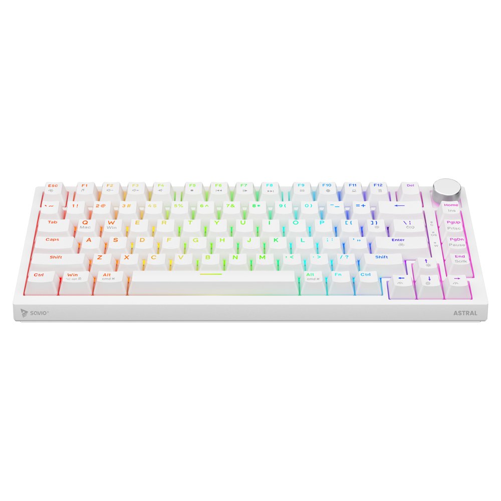 Savio Astral White Jade Teclado Juego Usb Qwerty Internacional De Ee.Uu. Blanco