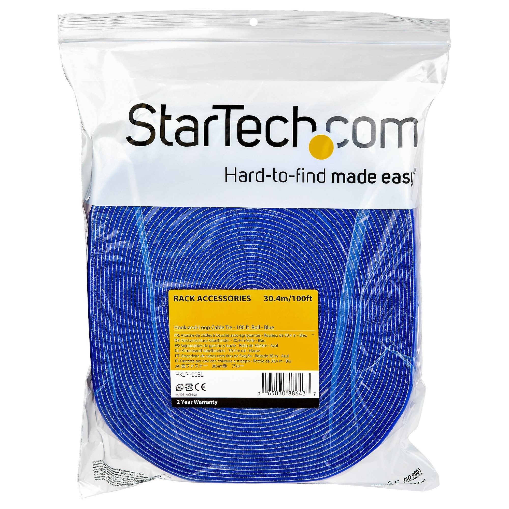 Startech Cinta De Velcro Sujetacable 30m Azul
