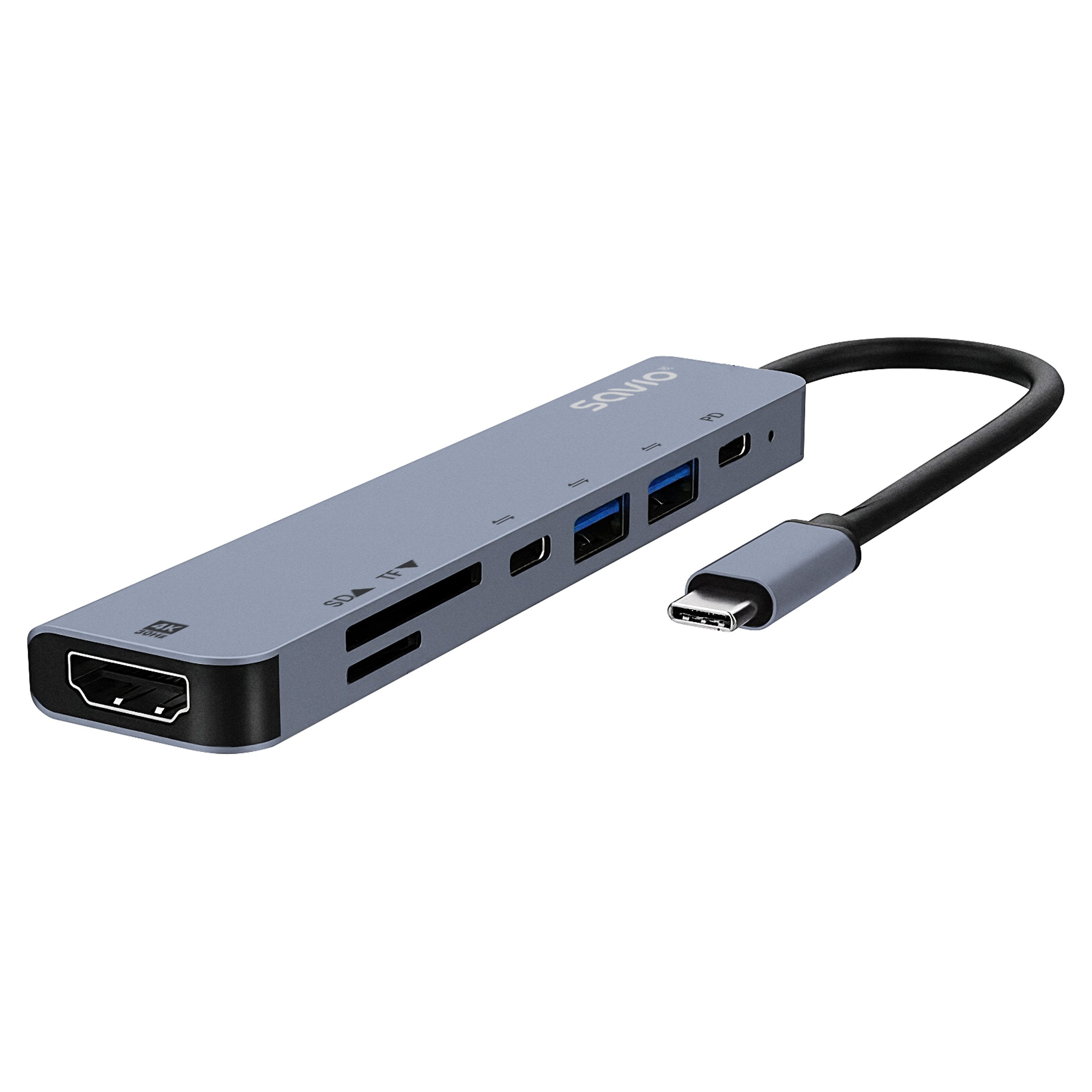 EAN 5901986049791 - Savio AK-82 hub de interfaz USB Tipo C 5000 Mbit/s Negro imagen 3