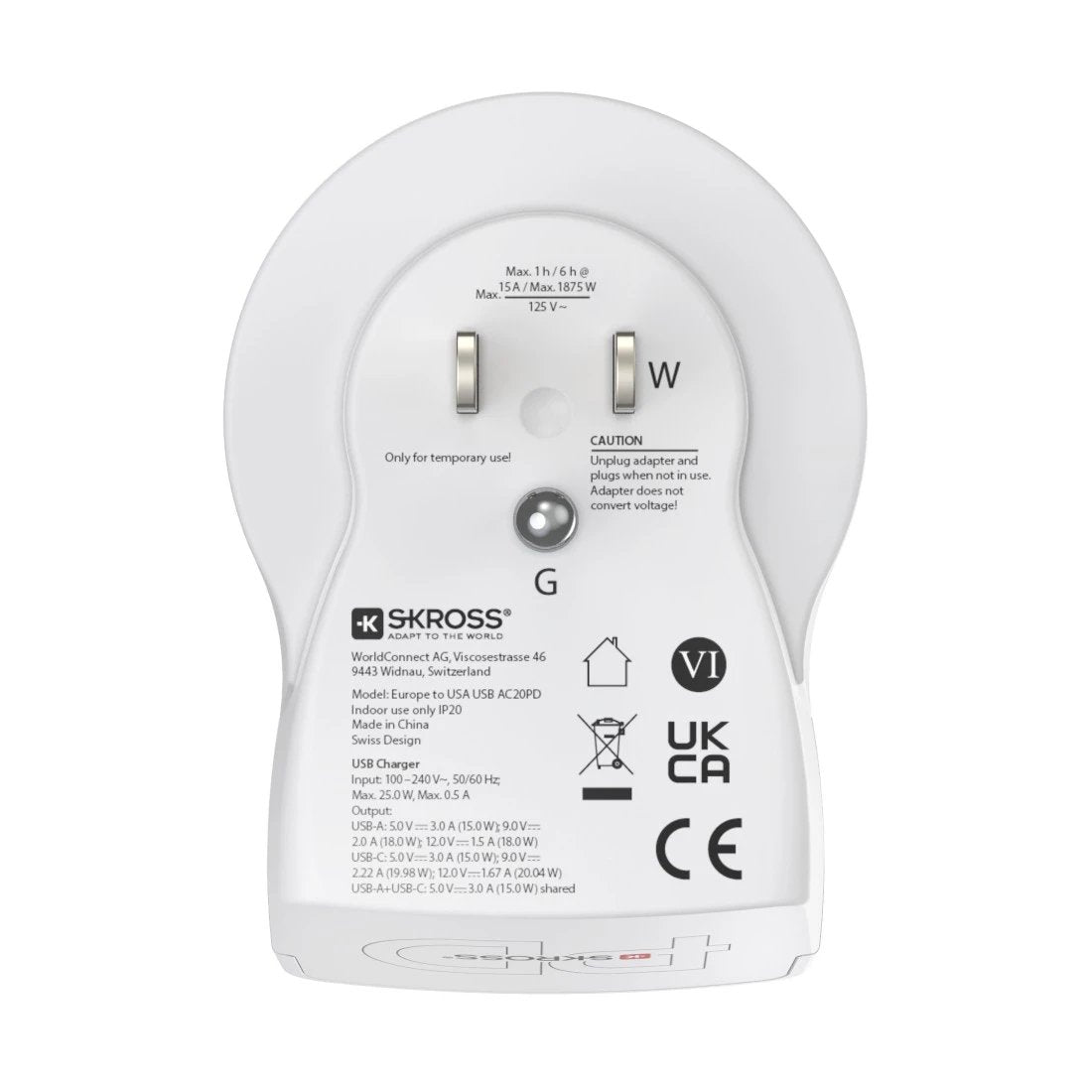 Hama Reiseadapter, Eu To Us , Usb-C (Pd), 20 W