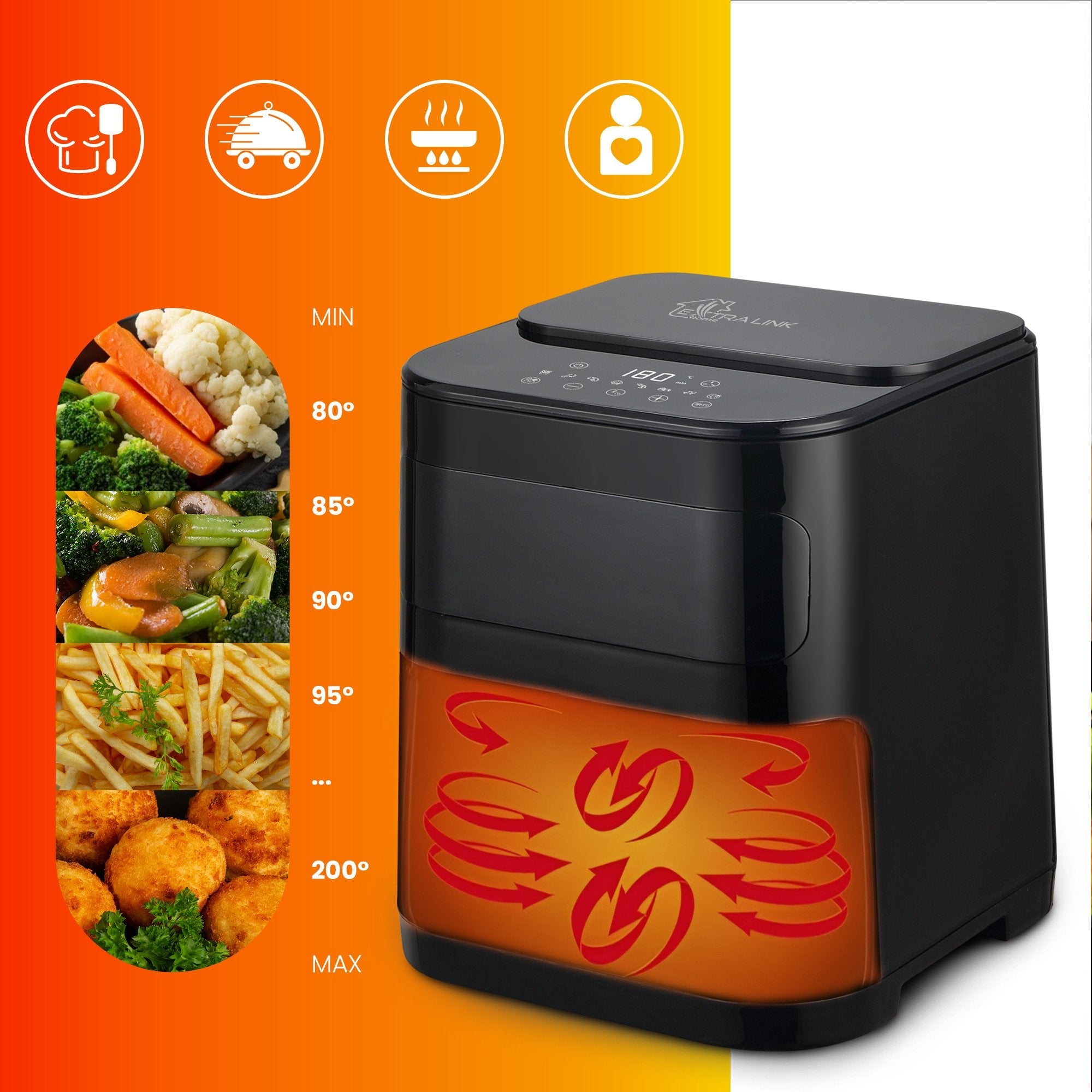 Extralink Home Air Fryer 5.2l Eu Sj-520