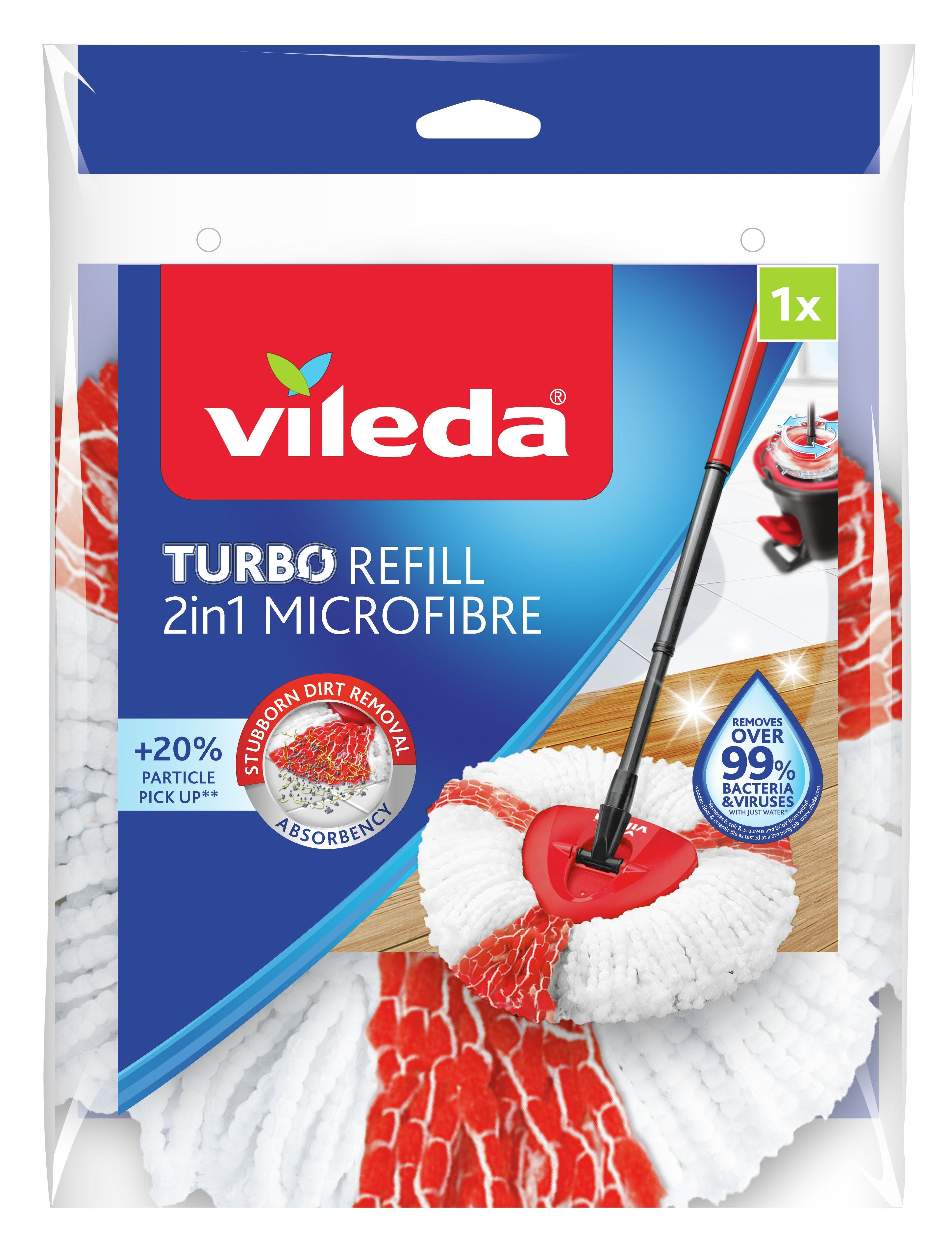 EAN 4023103195189 - Vileda Turbo 2in1 Cabezal de fregona Rojo, Blanco imagen 1