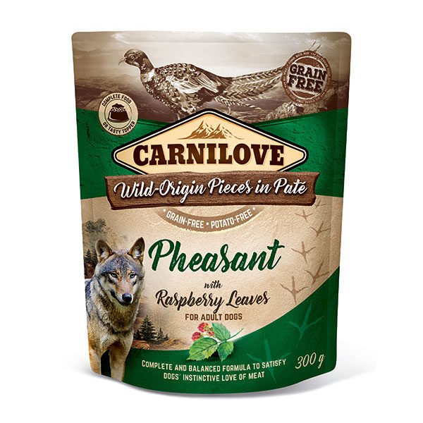 Comida Húmeda Para Gatos Carnilove Cat Pouch Faisán, Hoja De Frambuesa 85 G