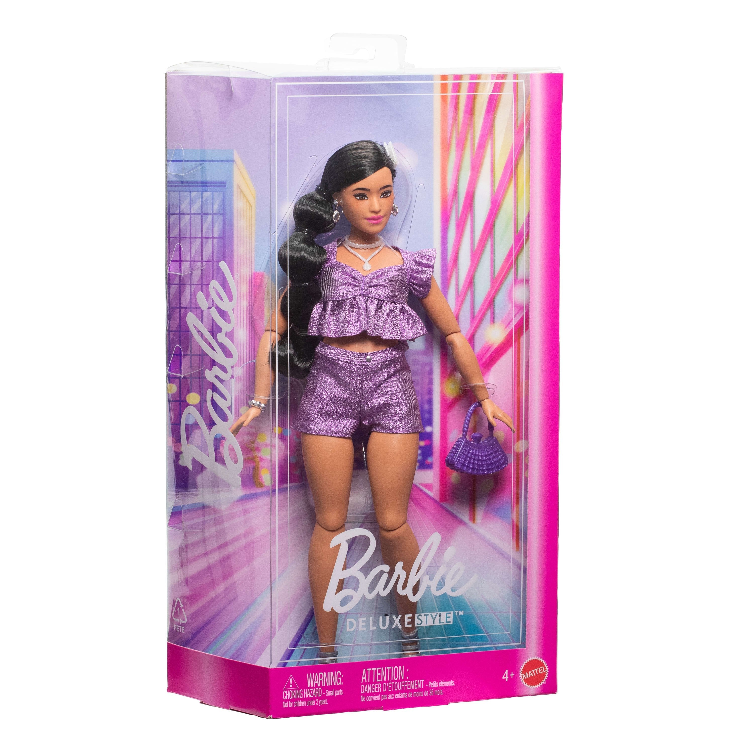 Mattel Barbie Deluxe Style Im Violetaten Metallic Outfit Jfp43