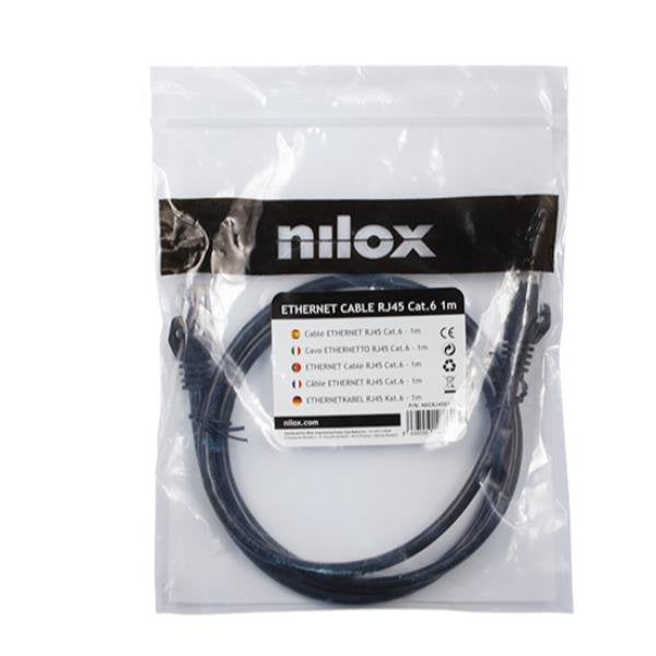 Nilox Cable Red Latiguillo Rj45 Cat.6 Utp Negro, 1.0 M