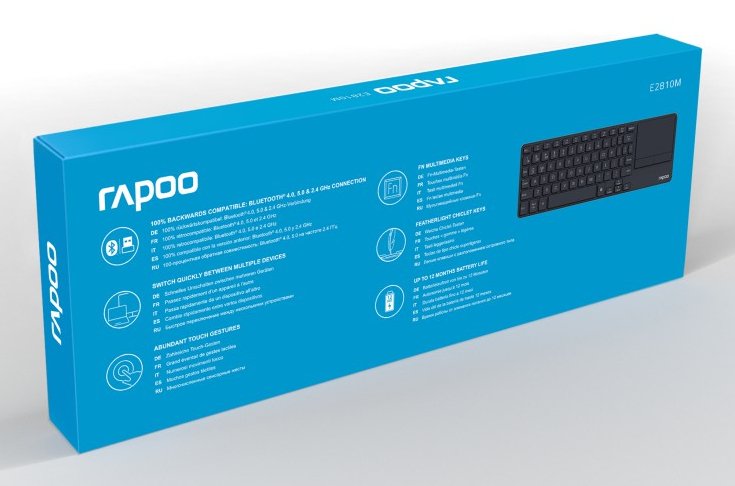 Rapoo E2810m Inalámbrico Ultraflache Multimedia Teclado Con Touchpad Qwertz - Teclado - Qwertz
