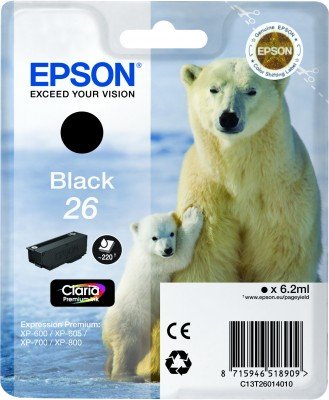 Tinta Original Epson T26 Xp 600 605 700 800 Negro