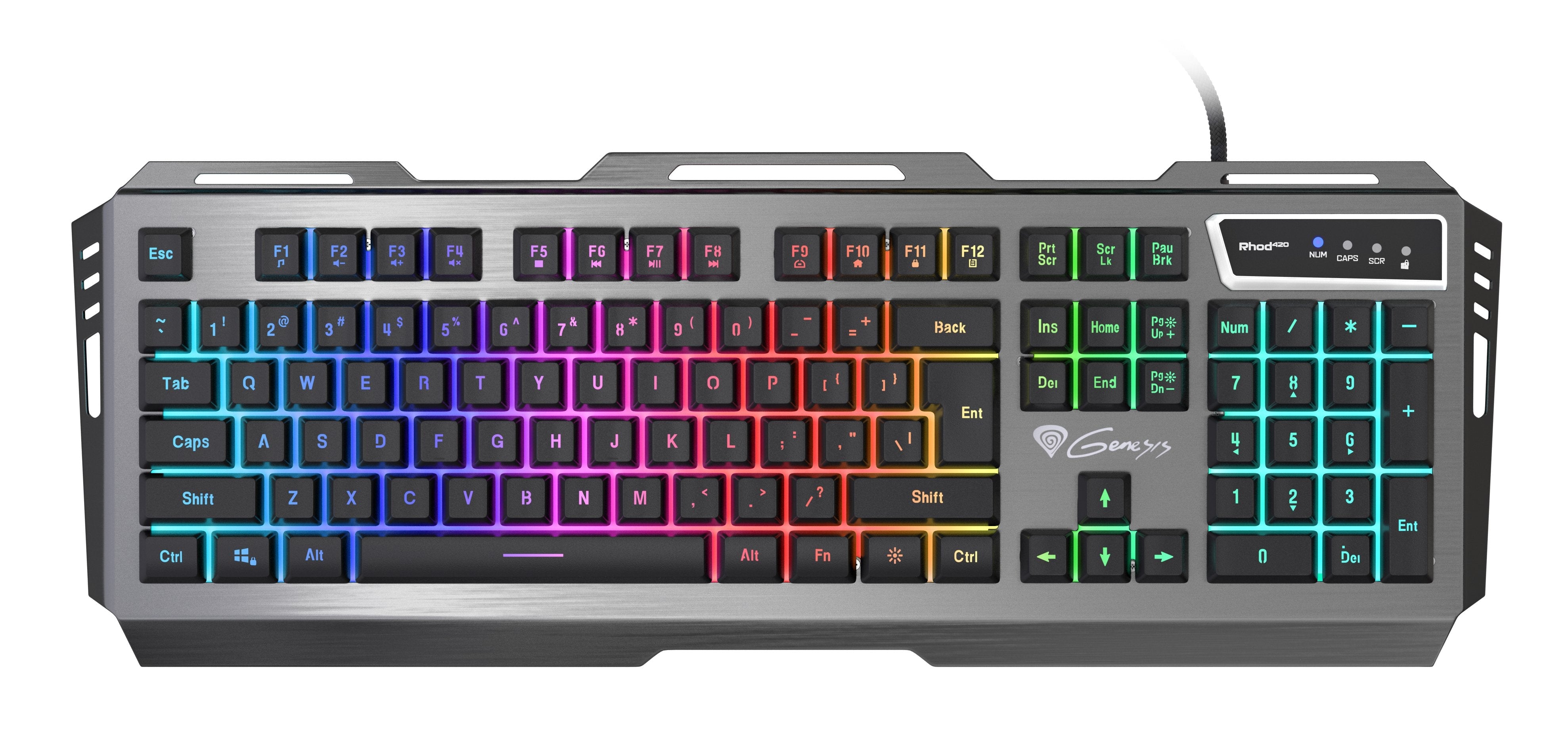 Teclado (Ingles) Genesis Rhod 420 Gaming Rgb Backlight, Usb, Us Layout
