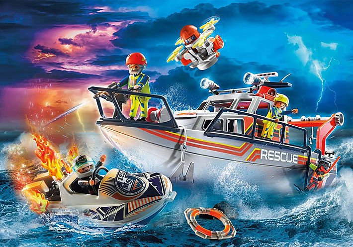 Playmobil 70140 City Action - Rescate En El Mar: Misión De Extinción De Incendios