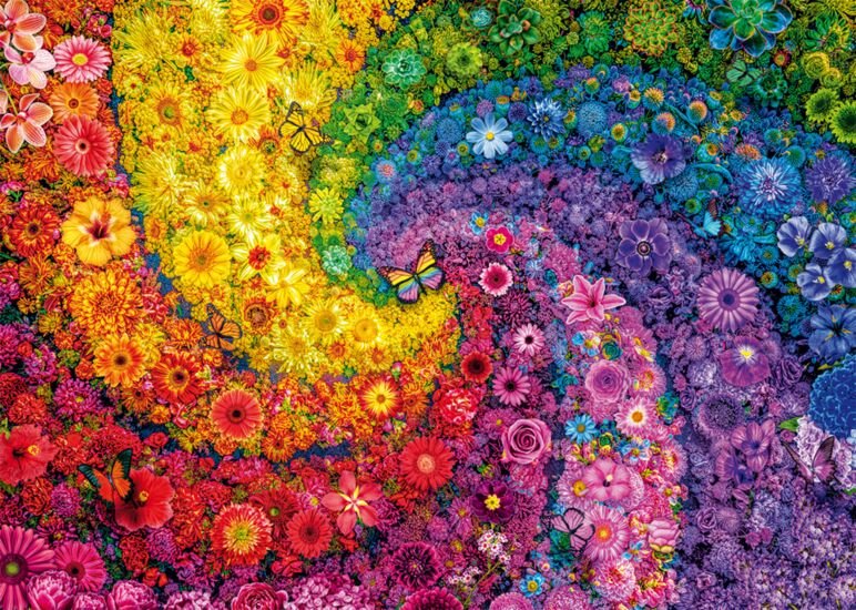 Schmidt Spiele Puzzle De 2000 Piezas Con Remolinos De Flores De Colores 59744