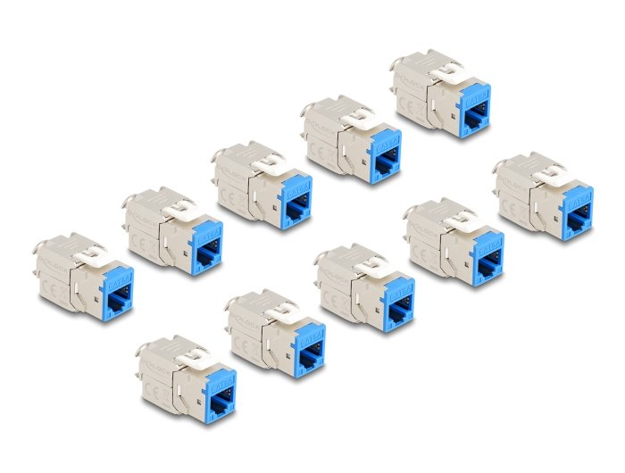 Delock Keystone Modulo Rj45 Hembra A Lsa Cat.6a Azul Set 10 Piezas