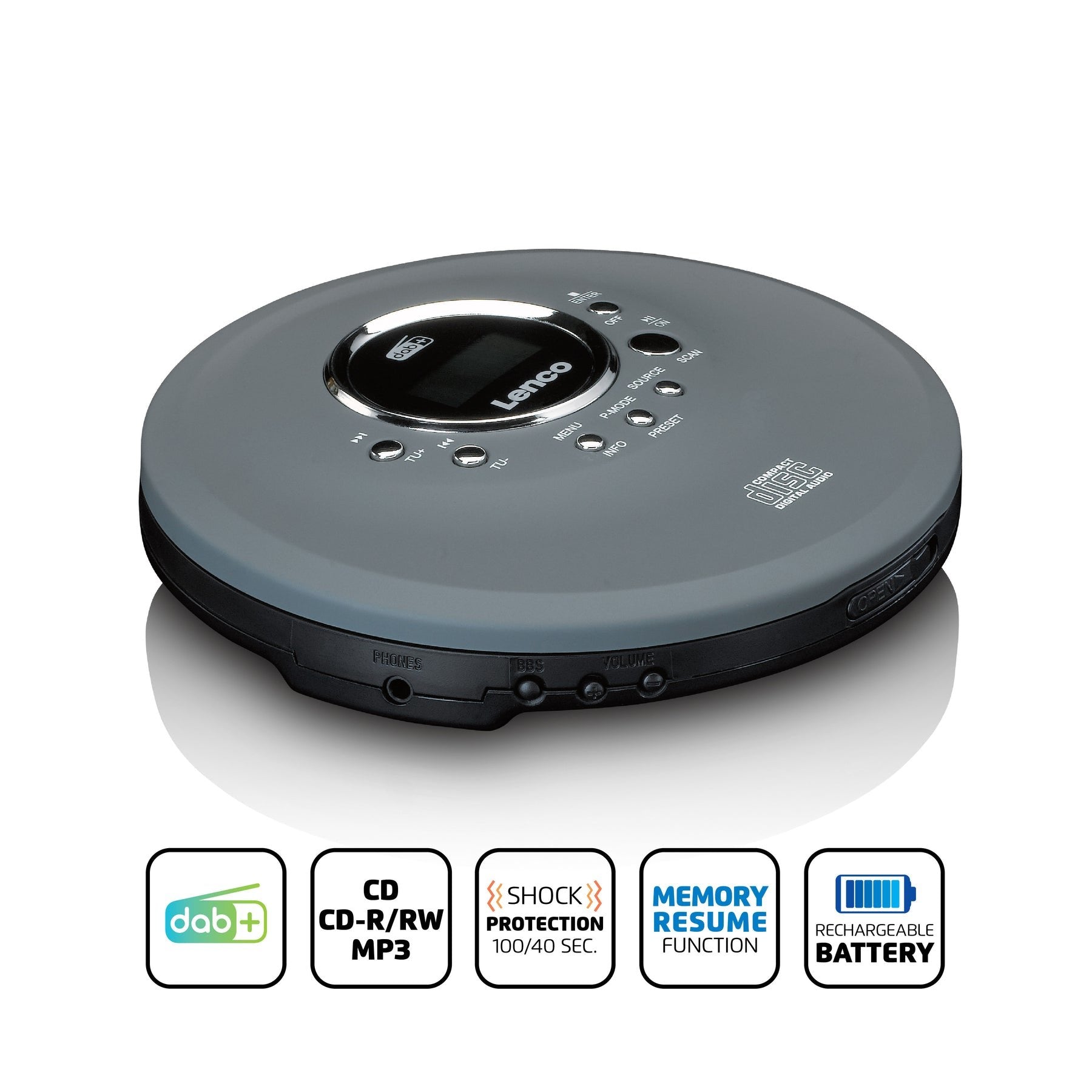 EAN 8711902066439 - Lenco CD-400GY reproductor de CD Antracita Reproductor de CD portátil imagen 7