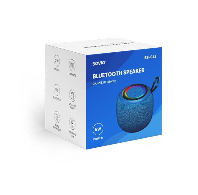 EAN 5901986048657 - Savio BS-042 altavoz Azul Inalámbrico 5 W imagen 2