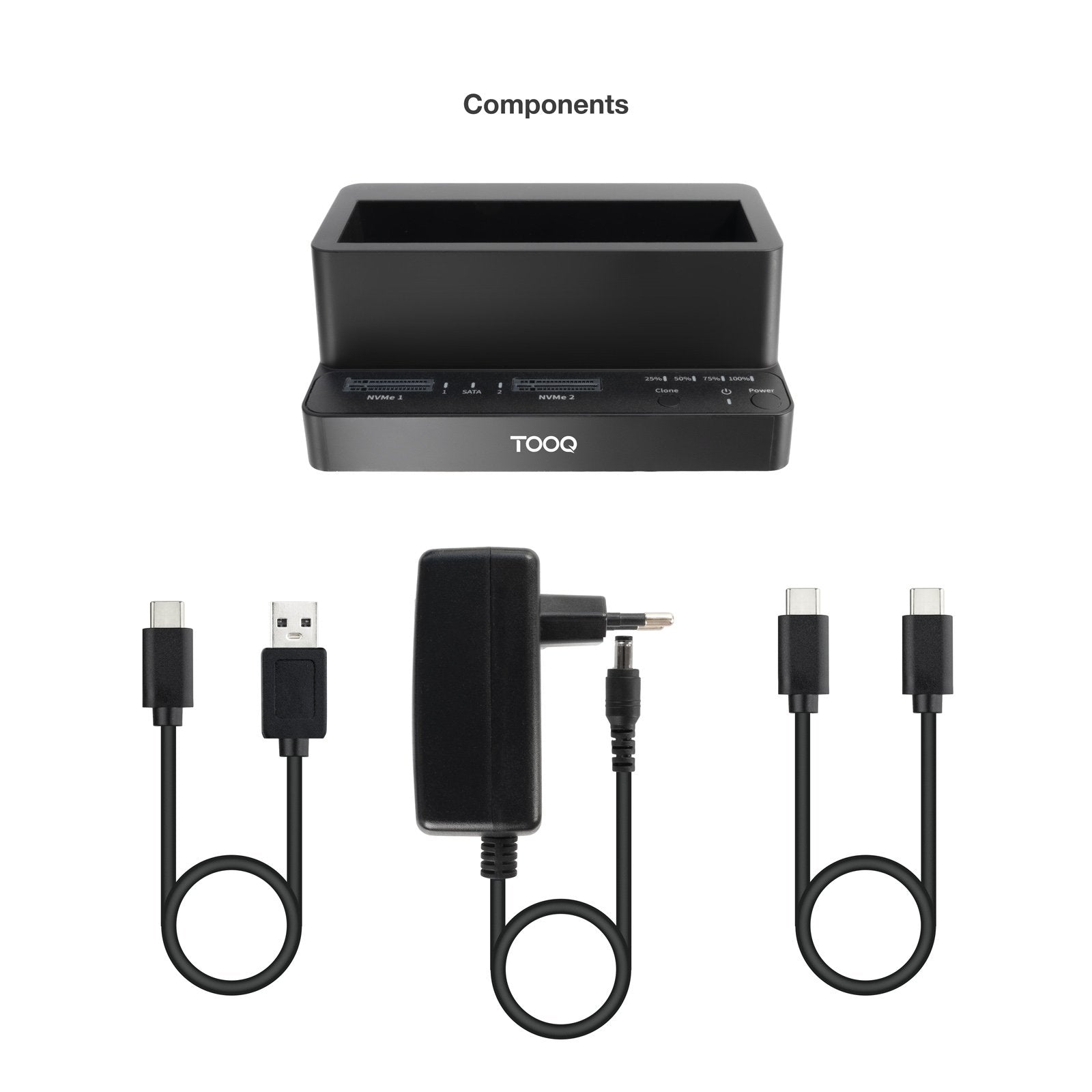 Docking Station Para Ssd M2 Sata Nvme Tooq Tqds-502b