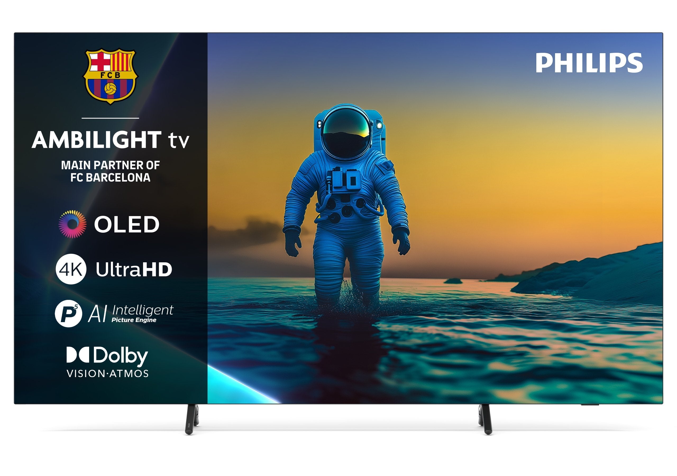 Televisor 194cm 77" (3840x2160) Philips 77oled810 12 16:9 Oled 144hz 4x Hdmi 2.1 2x Usb Lan Wlan Ambilight Google Tv Hdr10+ Dolby Vision Negro