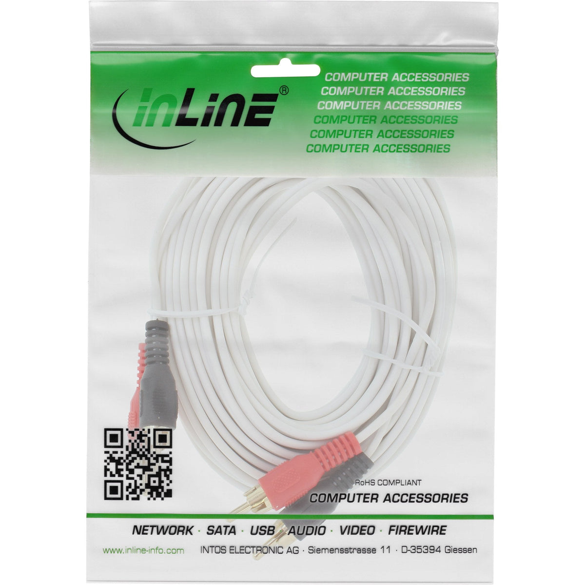 Cable Rca Inline 2x Rca Macho / Macho 7m