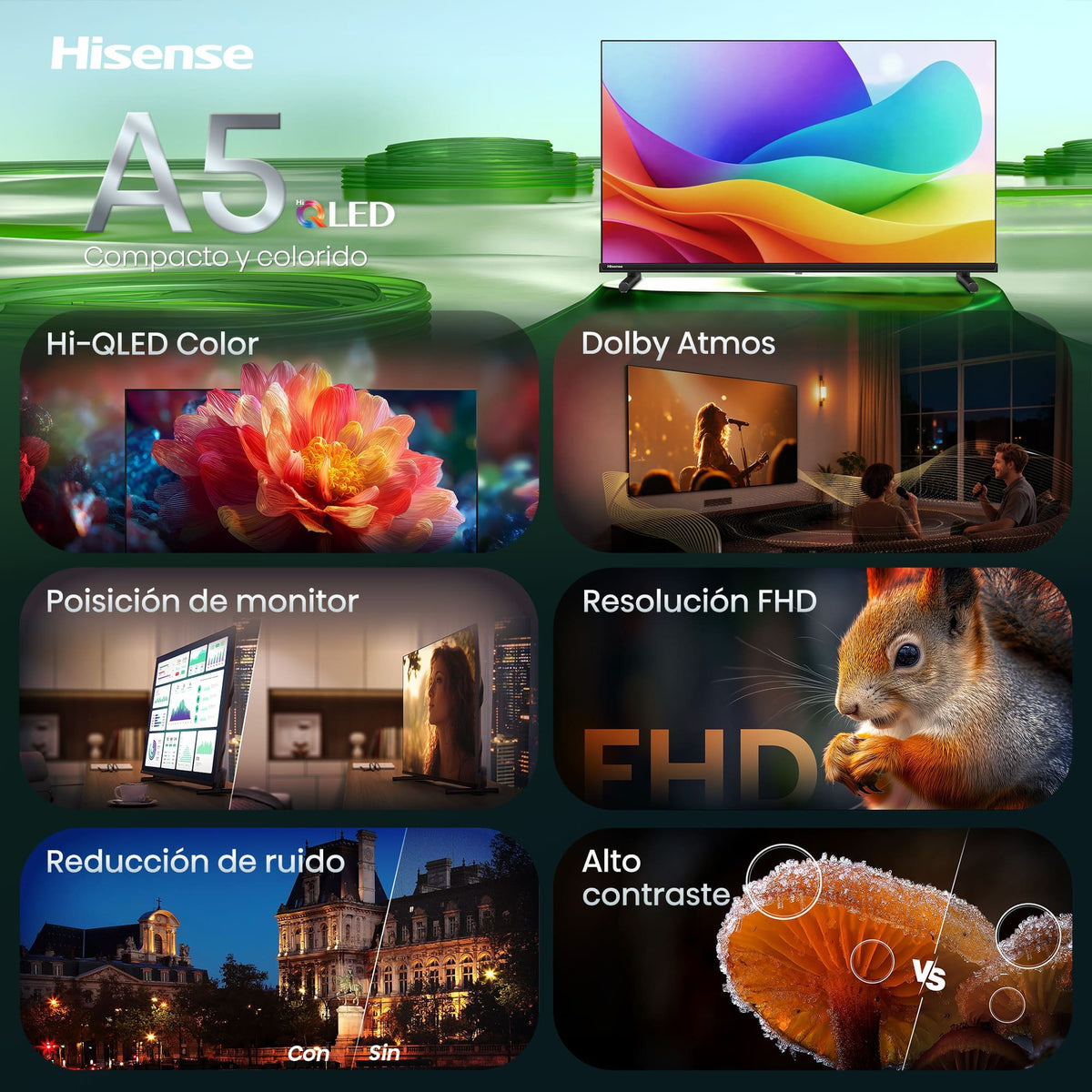 EAN 6942351429441 - Hisense 32A5S 81,3 cm (32") Full HD Smart TV Wifi Negro 250 cd / m² imagen 2