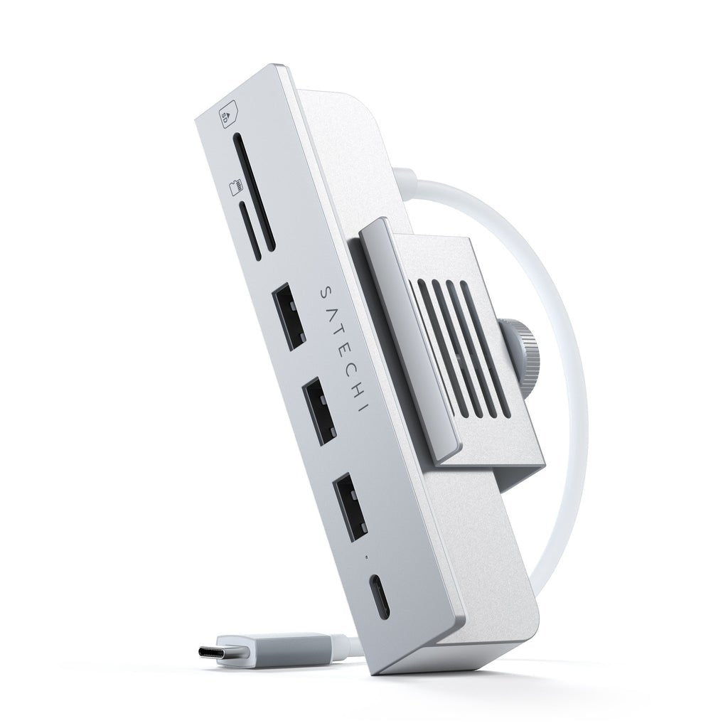 Satechi Aluminum Usb-C Clamp Hub Pro Para Apple Imac (6 In 1), Plateado, St-Ucichs