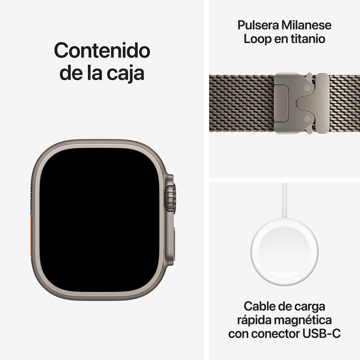Apple Watch Ultra 4 Gps + Cellular 49mm Natural Titanium Case With Natural Titanium Milanese Loop - L
