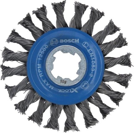 Bosch Professional X-Lock Cepillo De Disco Pesado Para Metal, Ø 115 Mm, Alambre De Acero Trenzado De 0,5 Mm, Para Amoladora Angular X-Lock 2608620731
