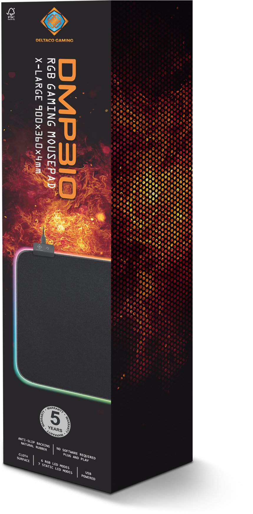 EAN 7333048041548 - Deltaco Gaming GAM-079 alfombrilla para ratón Alfombrilla de ratón para juegos Negro imagen 6