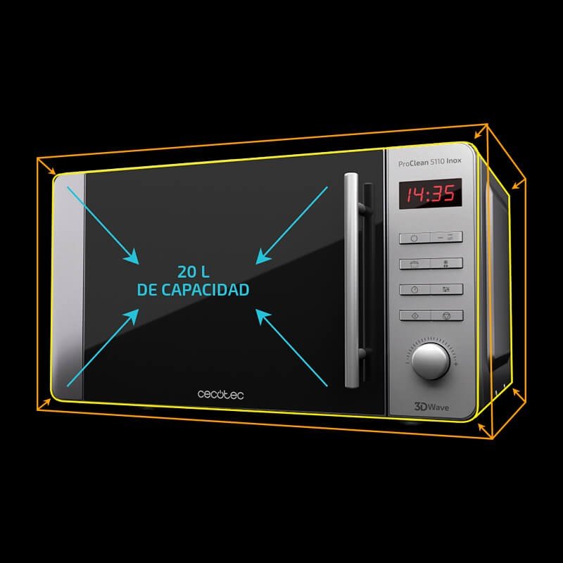 EAN 8435484015356 - Cecotec ProClean 5110 Inox Acero inoxidable Microondas con grill Encimera 20 L 700 W imagen 3