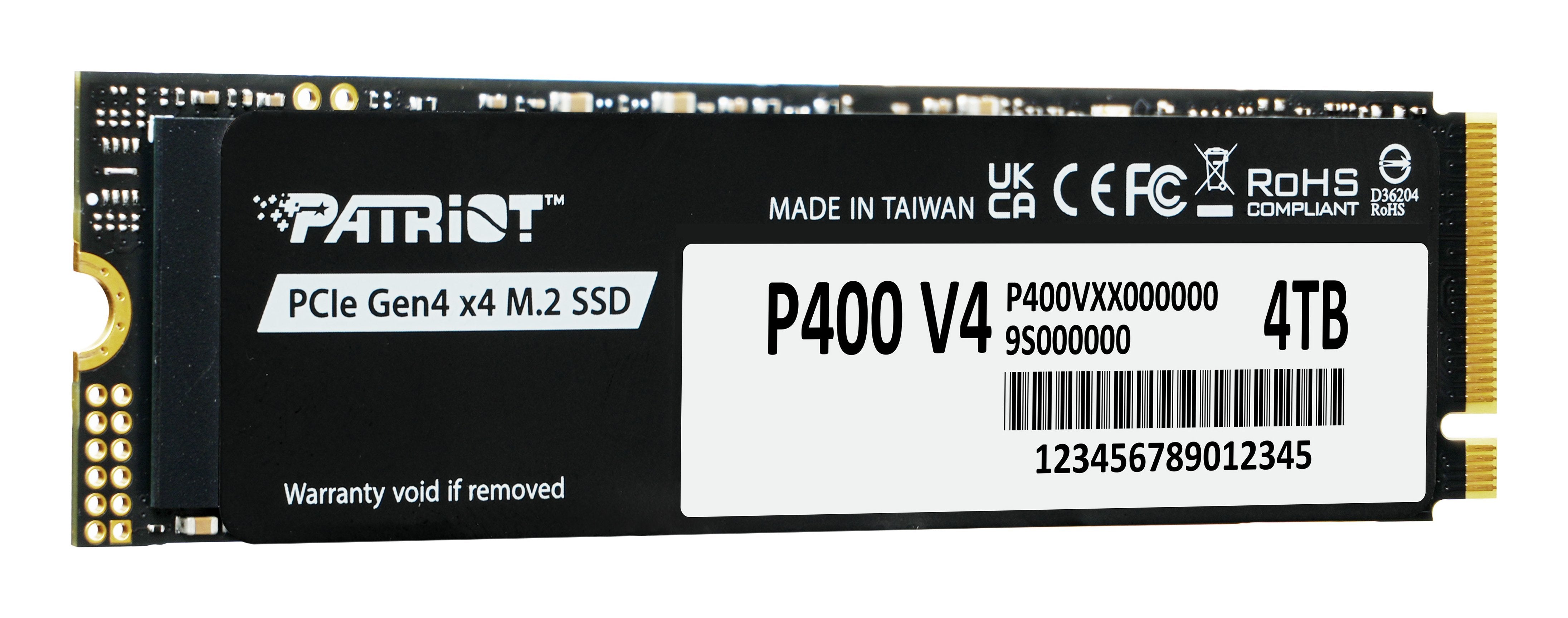 EAN 4711378421675 - Patriot Memory P400 V4 4 TB M.2 PCI Express 4.0 NVMe imagen 2