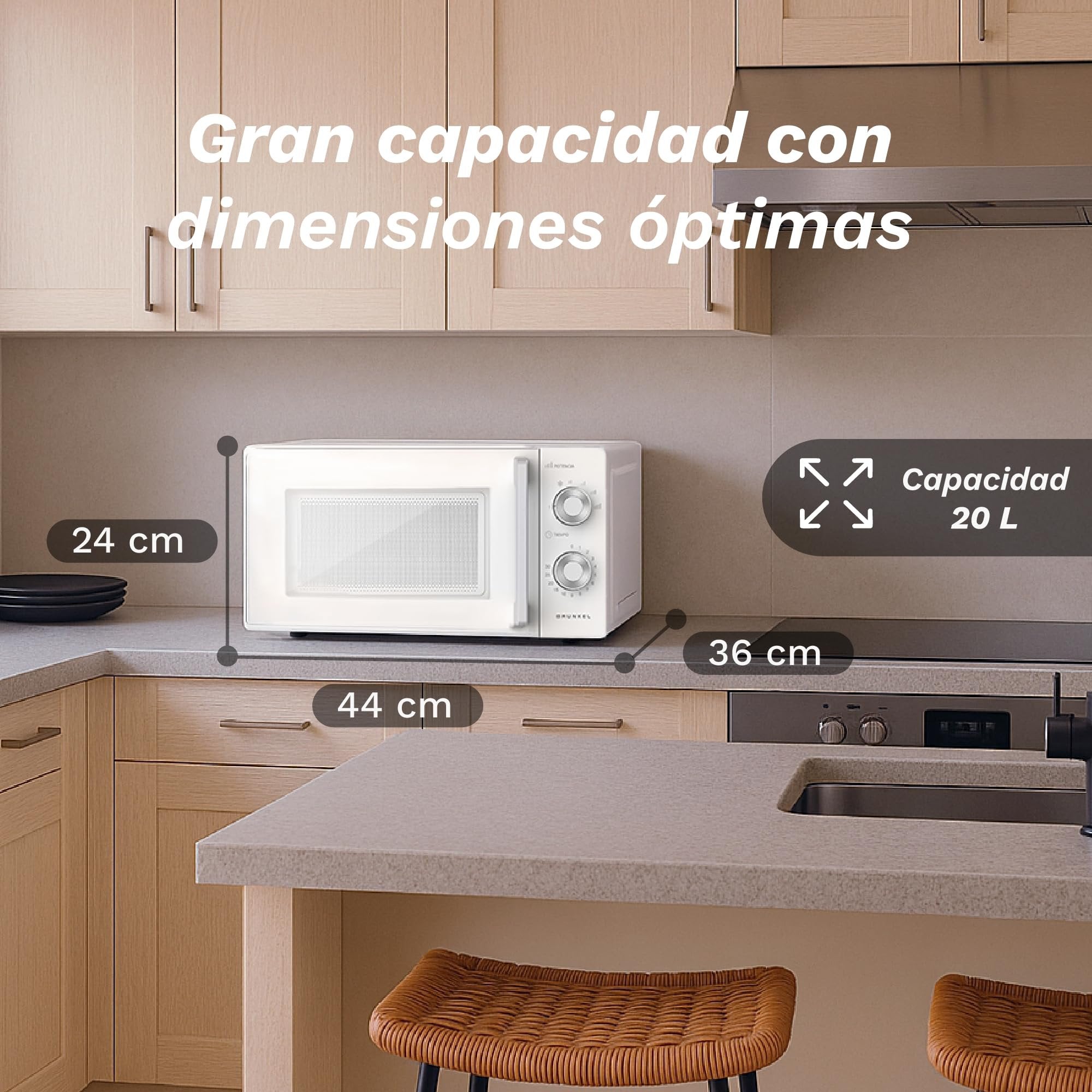 EAN 8426156018966 - Grunkel MWG-20MG microondas Blanco Microondas con grill Encimera 20 L 700 W imagen 2