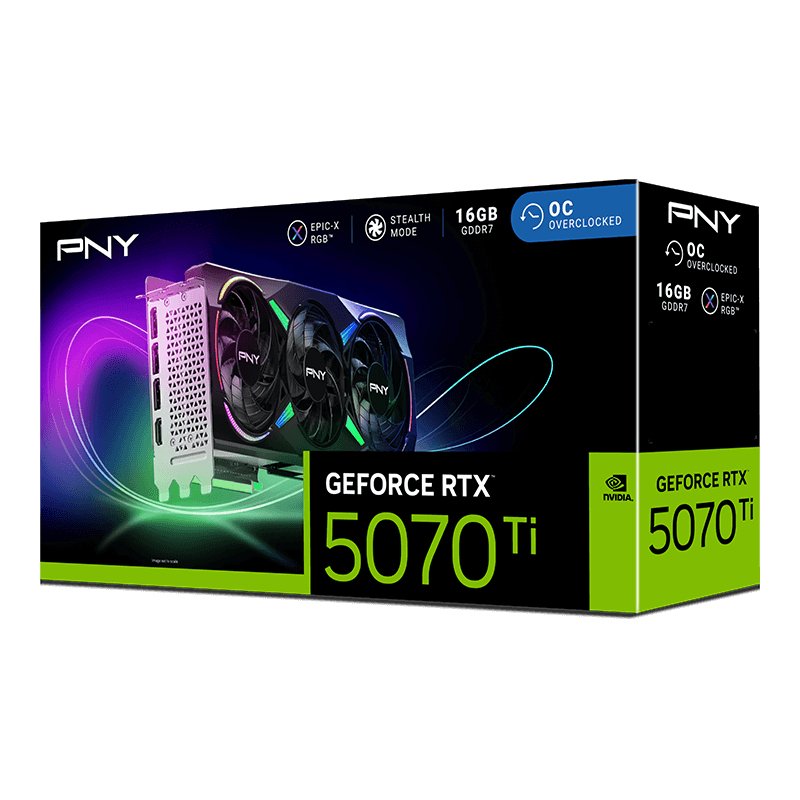 Vga Pny Geforce Rtx 5070 Argb Oc 16gb Ddr7 3xdp 1xhdmi 2.3 Ghz Cuda 8960 256bit 300w