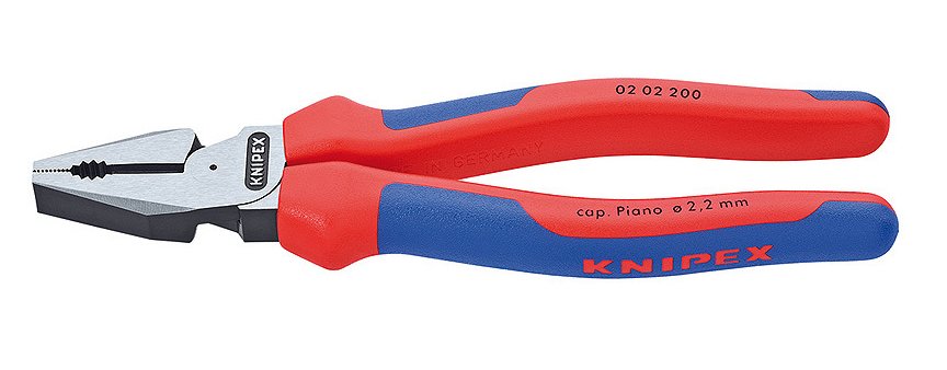 Alicates Knipex 02 02 200 De Electricista Alicate, Alicates Combi Azul, Alicates De Electricista, Acero, De Plástico, Azul/Rojo, 20 Cm, 342 G