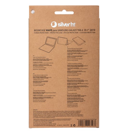Funda Bookcase Wave Silver Ht Para Tablet Samsung Tab A T510 - T515 2019 Azul Oscuro