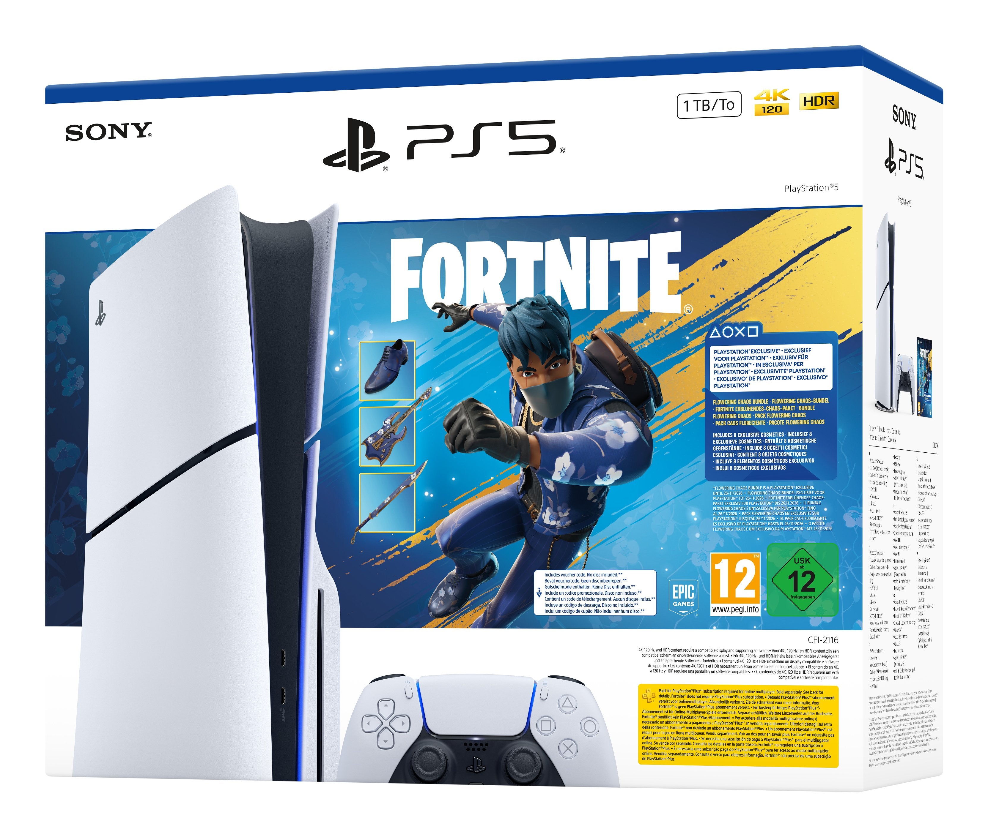 EAN 0711719021711 - Sony PlayStation 5 - Fortnite Flowering Chaos Bundle 1 TB Wifi Negro, Blanco imagen 5