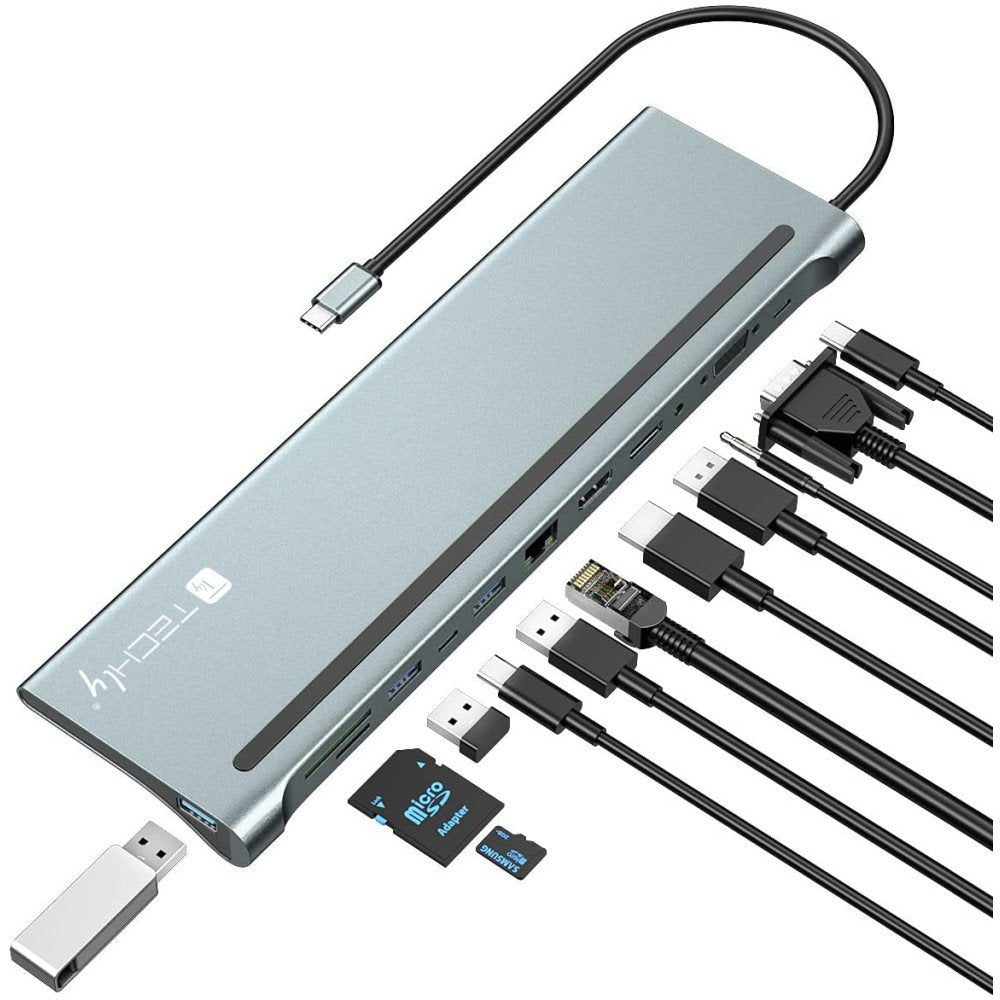 EAN 8059018365368 - Techly IUSB31C-DOCK12DPHD base para portátil y replicador de puertos Alámbrico USB 3.2 Gen 1 (3.1 Gen 1) imagen 1