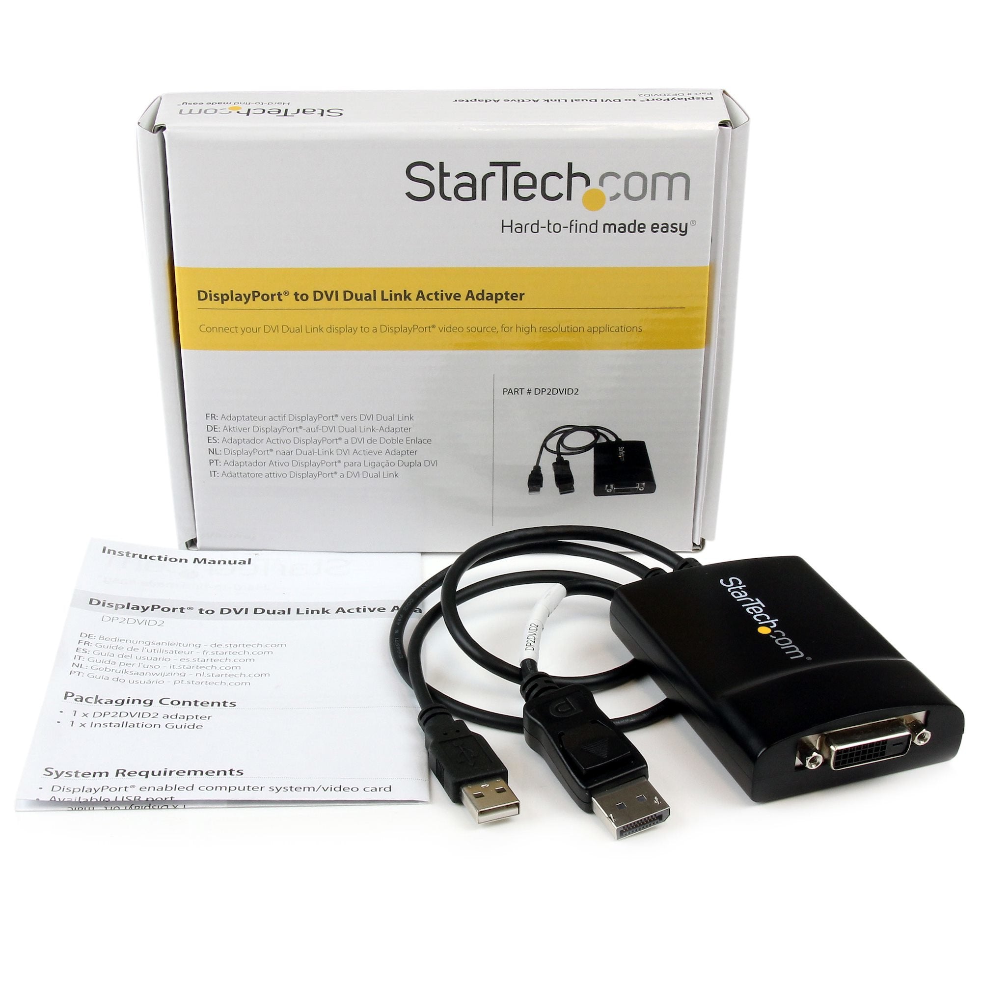 Startech Adaptador De Vídeo Activo Displayport A Dvi-D