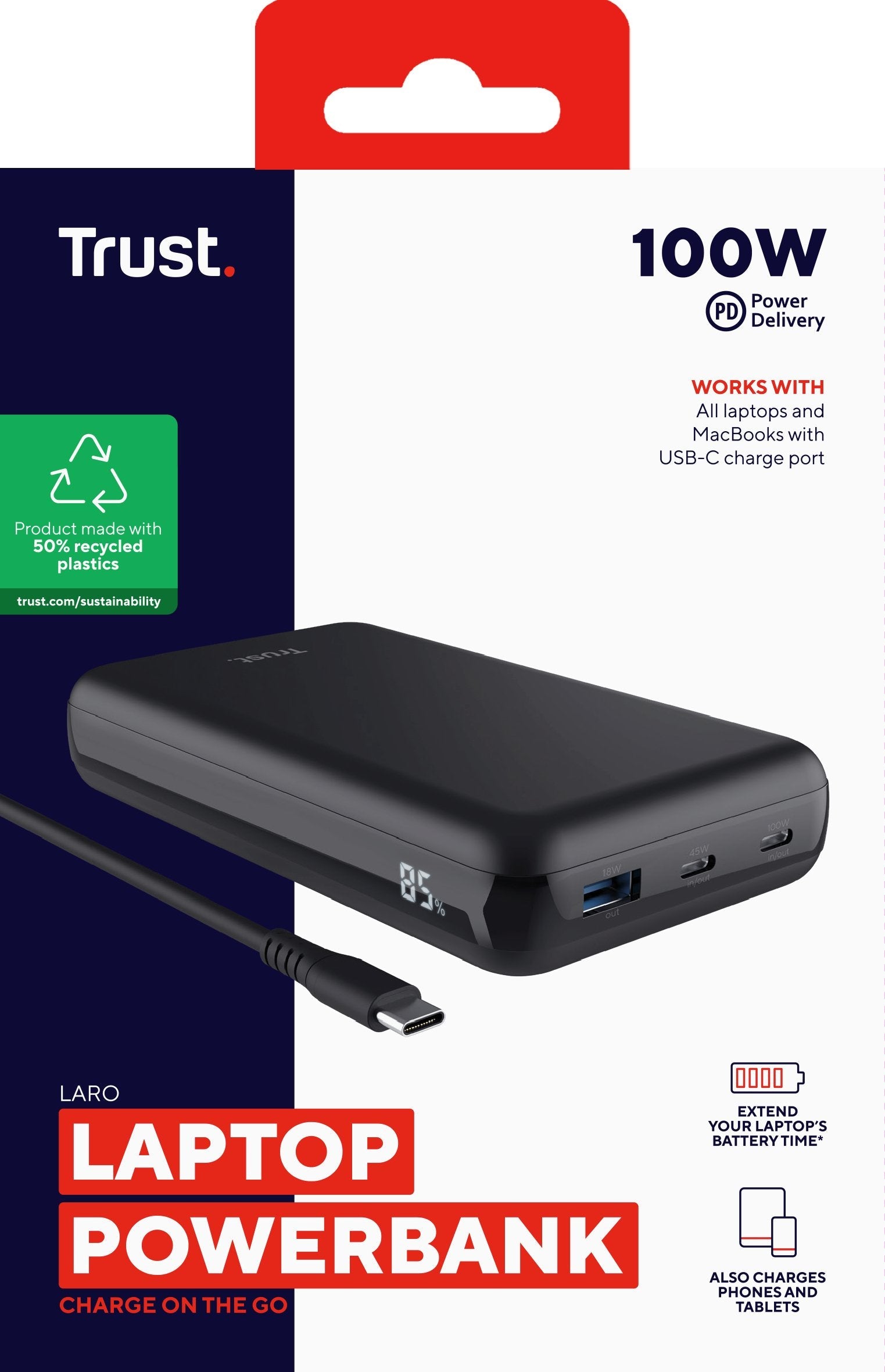 Power Bank Usb 100w Laptop/Laro 25240 Trust