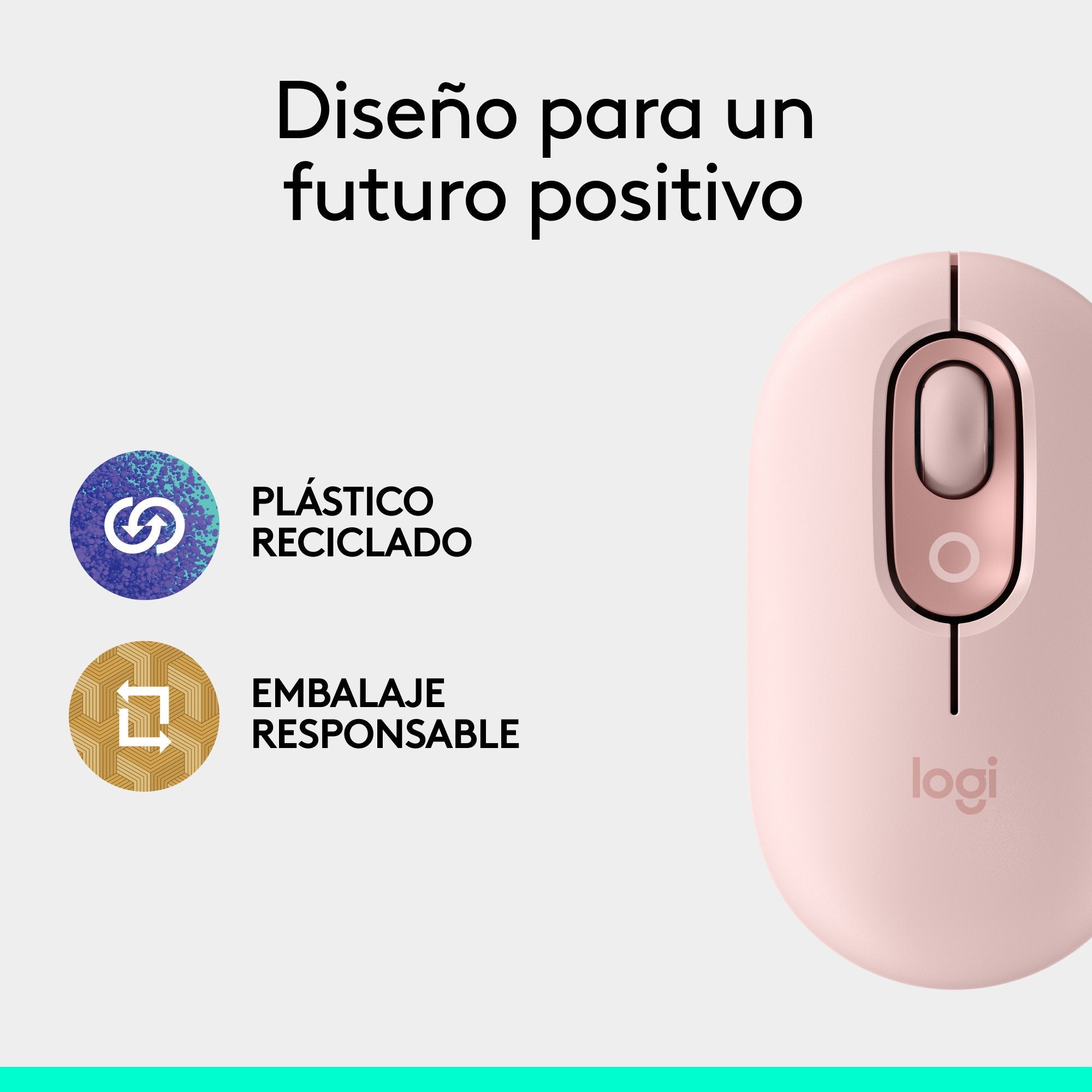 Logitech Pop Mouse, Ratón Inalámbrico Bluetooth Rosa