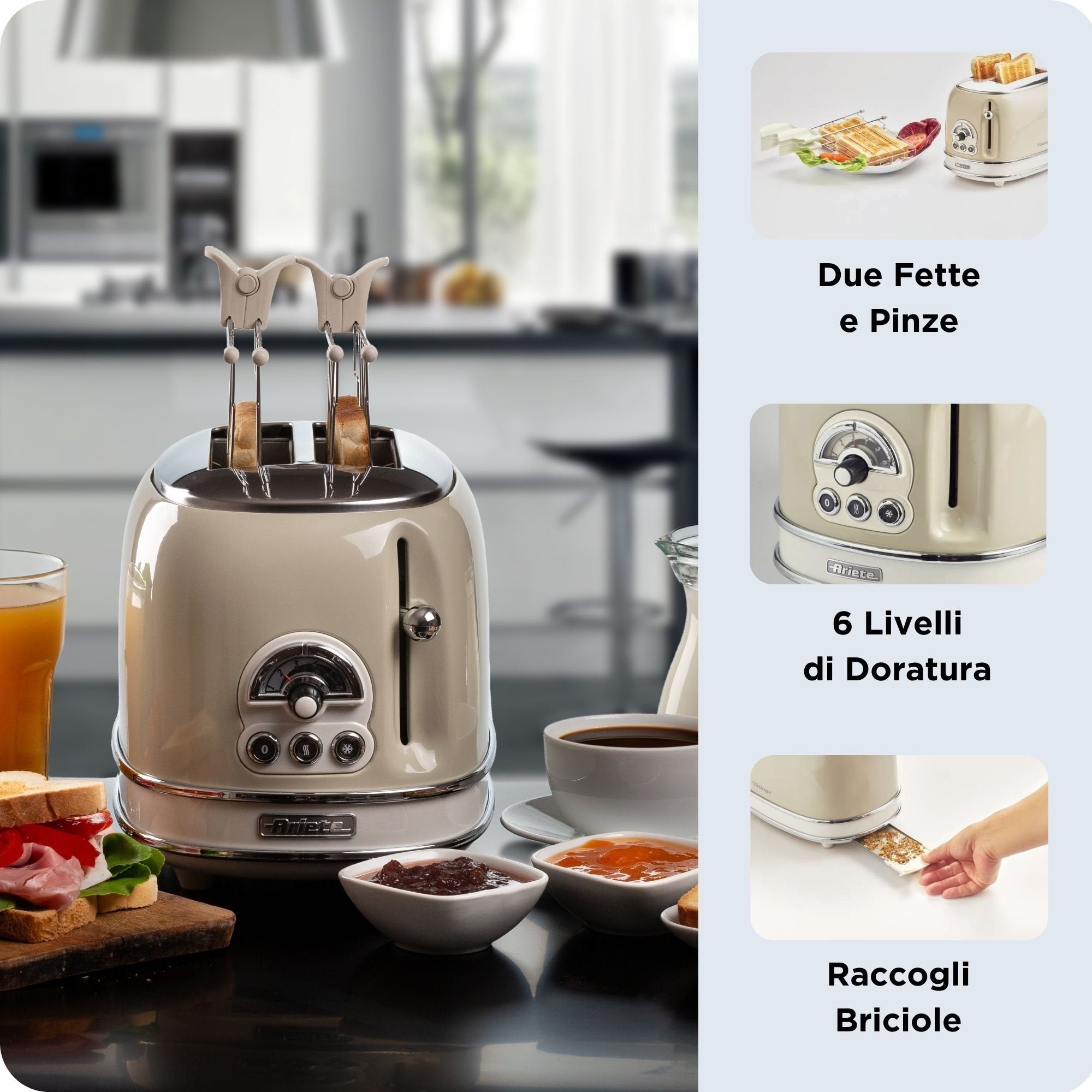 EAN 8003705114876 - Ariete 0155/03 6 2 rebanada(s) 810 W Beige imagen 6