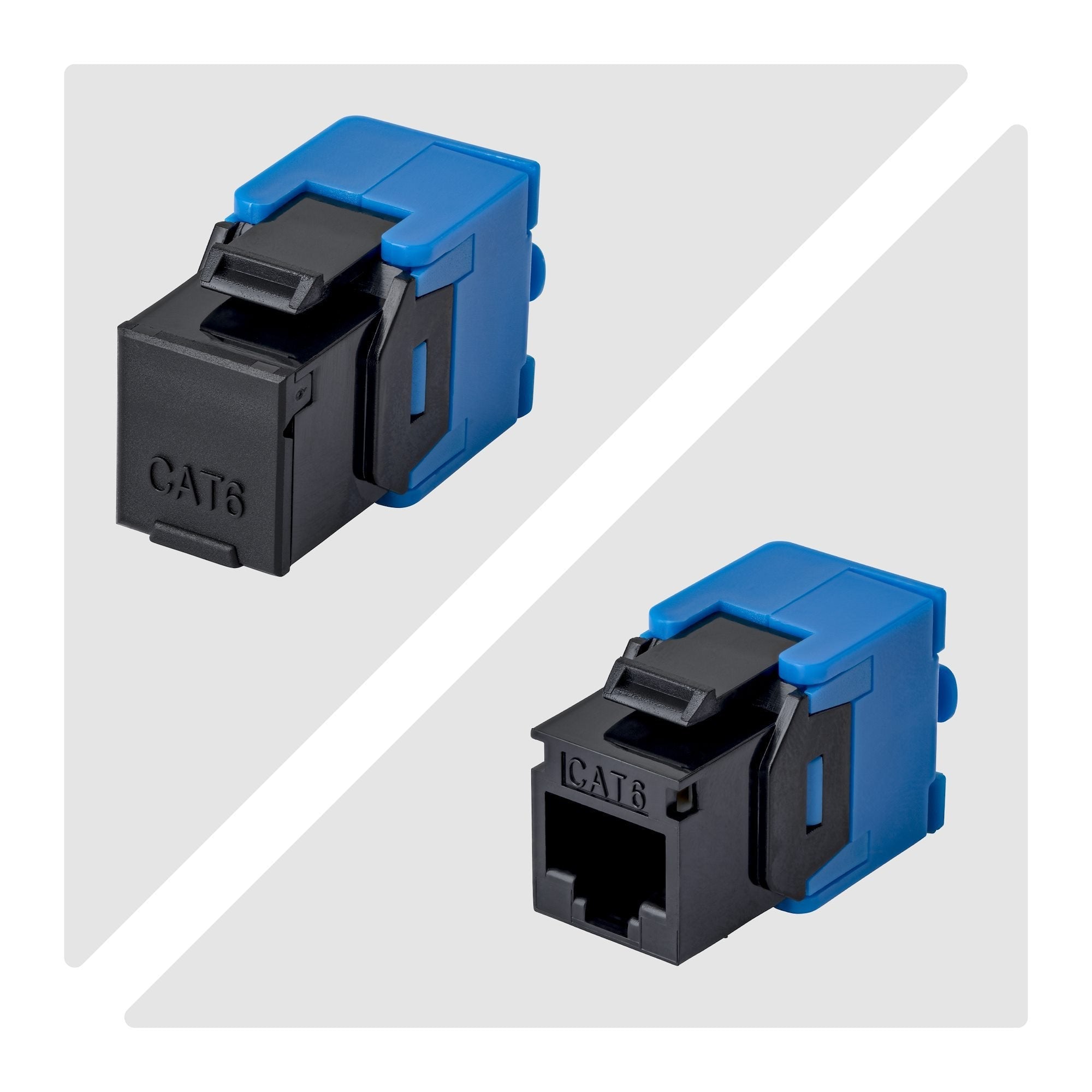 Startech.Com Cat6 Keystone Jack Módulo, Pack De 24 Rj45 Ethernet Keystone Conector Hembra, Utp Cat6 Wandbuchse, 180 Grad, Sin Herramientas, Negro, Plano, Negro, Azul, Rj-45, Conector Hembra, Conector Hembra, 10gbase-T