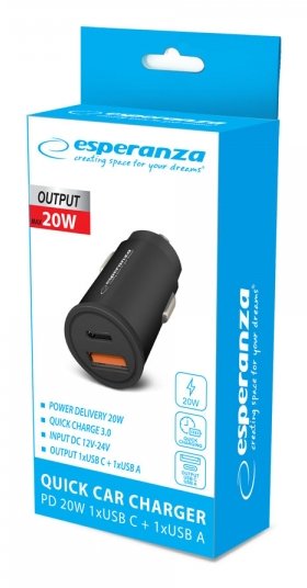 EAN 5901299960639 - Esperanza EZC111K cargador de dispositivo móvil Smartphone, Tableta Negro USB Carga rápida Auto imagen 4